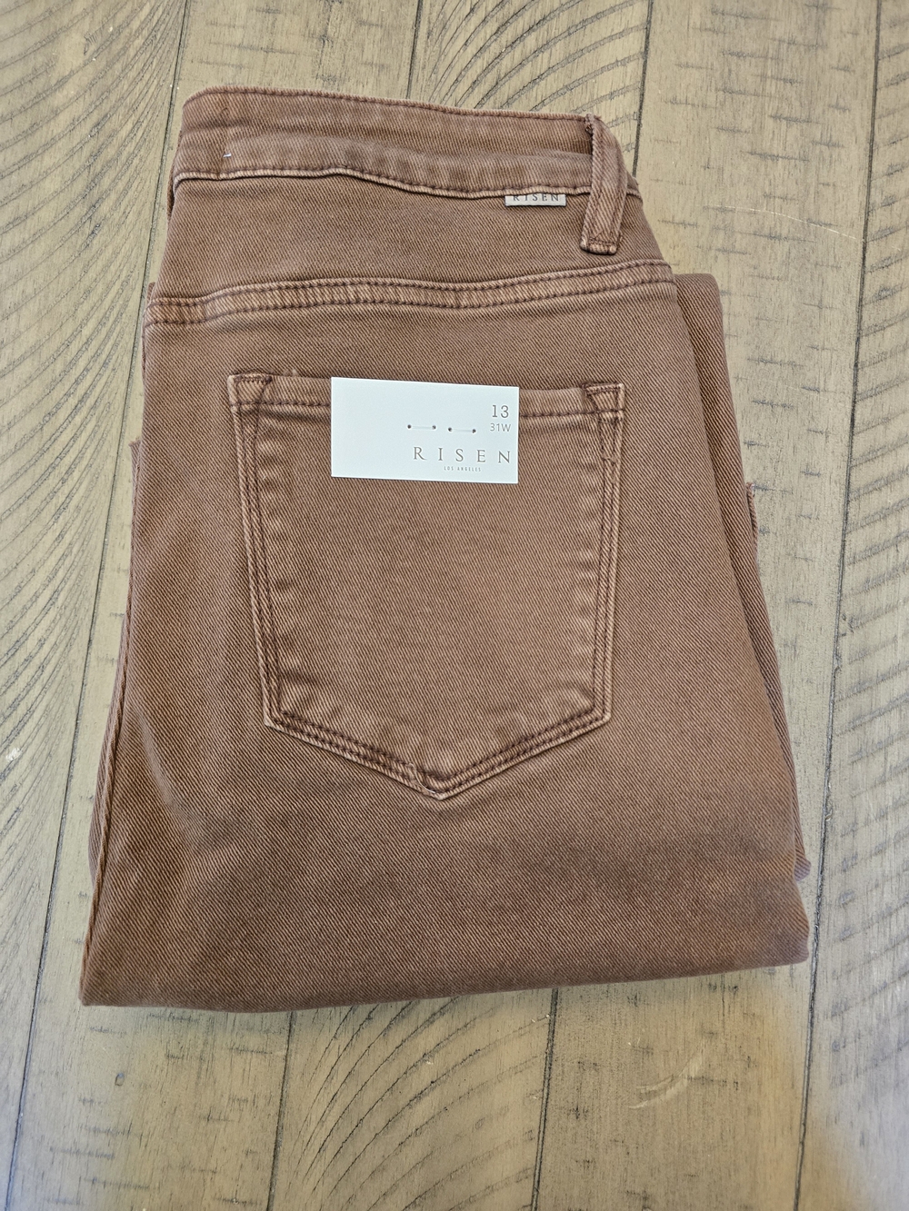 Risen Wide-Leg Jeans in Rust Brown - Picture 6 of 6